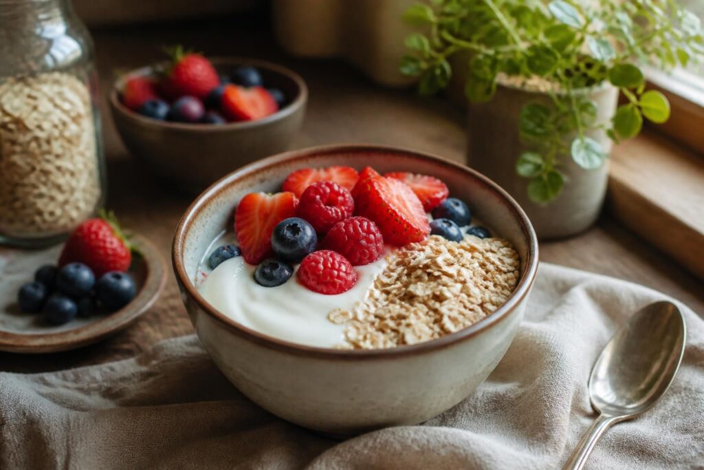 Was passiert, wenn man jeden Morgen Naturjoghurt, Beeren und Haferflocken kombiniert